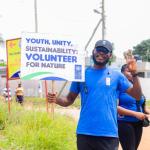 volunteers at community work
